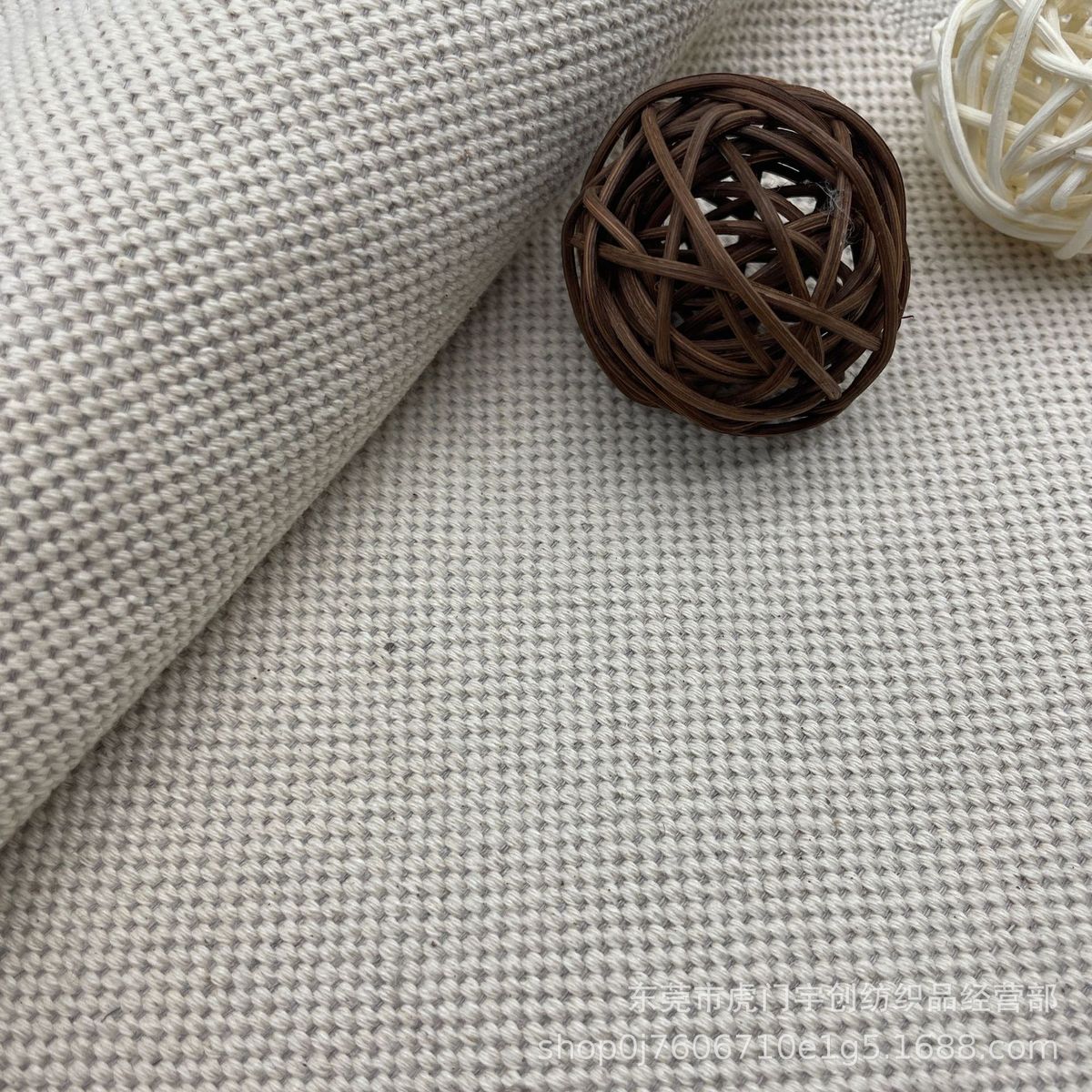加厚加粗棉麻布麻交织布料简约提花亚麻棉手袋箱包沙发家纺面