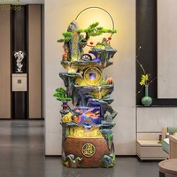 mIq風(fēng)水輪流水升才擺件大型假山噴泉水景客廳循環(huán)水落地招才開(kāi)業(yè)