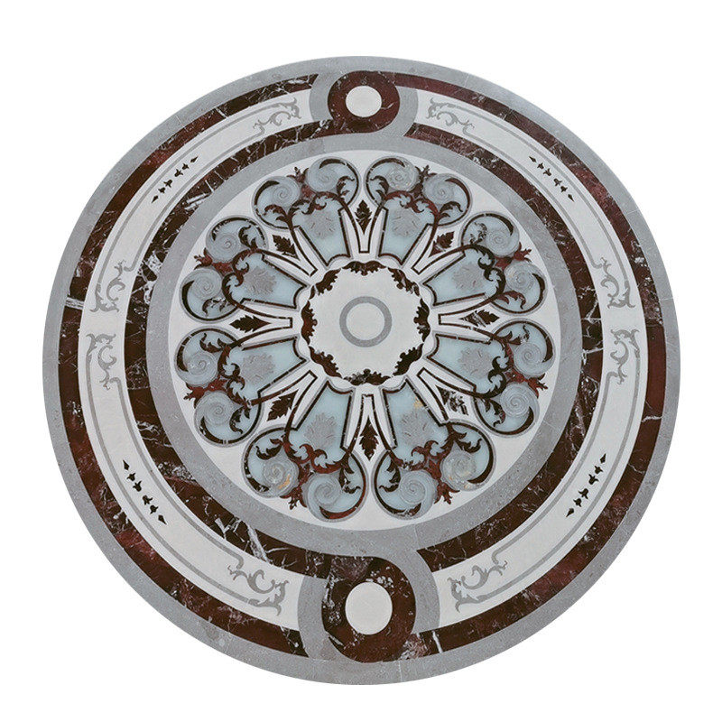 礅煌石艺欧式现代别墅玄关天然大理石拼花客厅餐厅地面家居地花