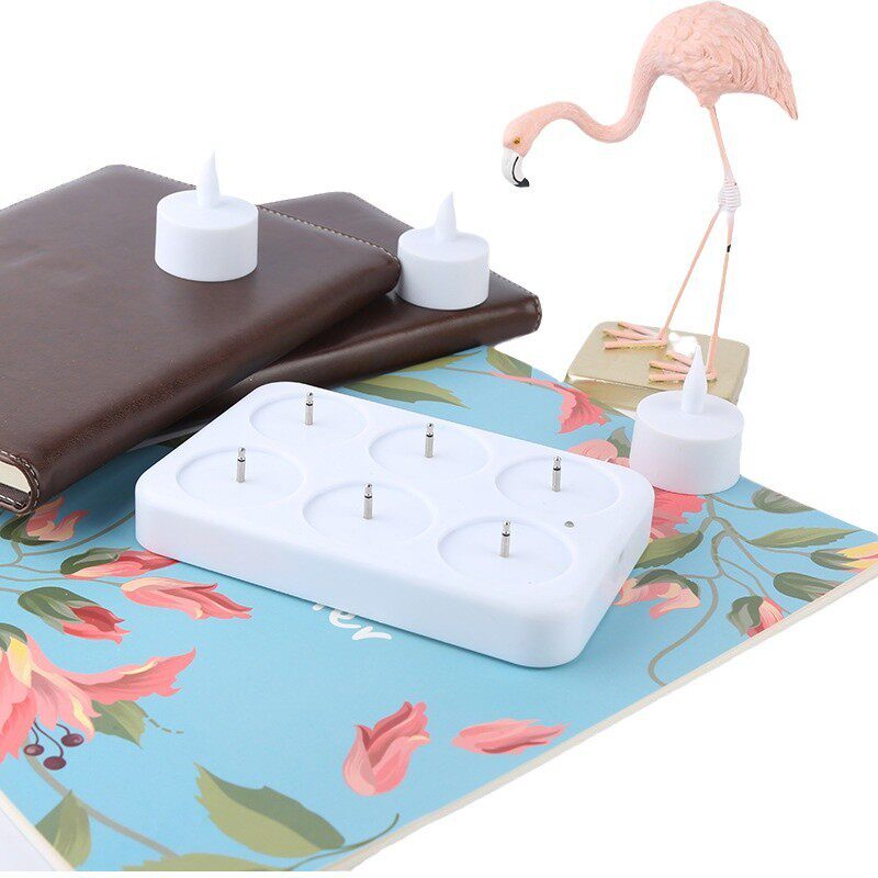 新款仿真电子蜡烛灯6座充电蜡烛小茶灯婚庆生日摆图led蜡烛灯