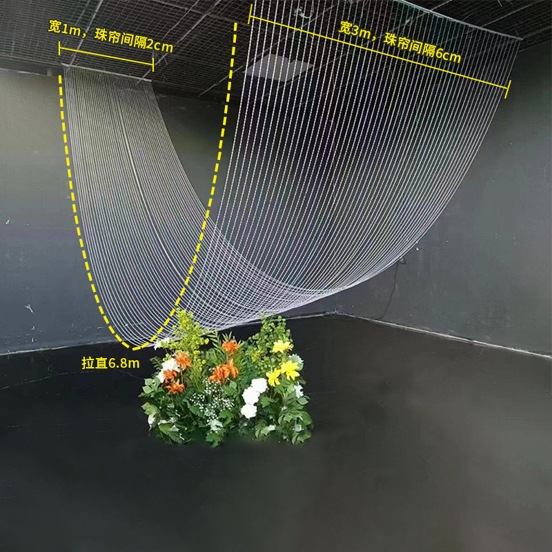 婚庆道具亚克力婚礼布置挂件珠帘波浪吊顶舞台水波帘背景活动装饰