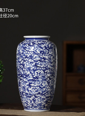 景德镇陶瓷青花瓷花瓶复古插花瓶摆件网红款摆件花瓶储物陶瓷花瓶