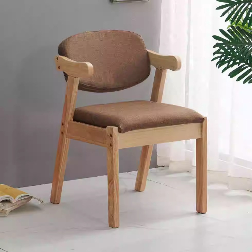 实木椅子靠背椅餐椅家用餐桌椅学习椅扶手凳子软包电脑办公书桌椅