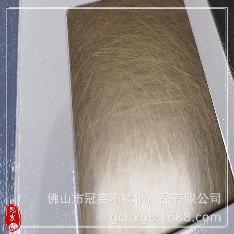 热销304乱镀铜板不锈钢纹红古铜发黑仿铜做旧表面处理