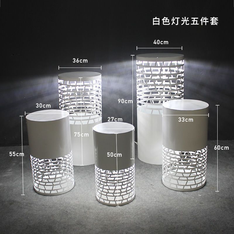 婚庆道具新款铁艺甜品圆柱桌圆筒甜品台签到区生日派对展示摆件