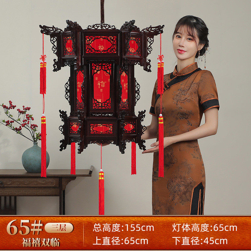 批发中国风仿古古风灯笼街道宫灯实木户外景区结婚景区装饰走马灯