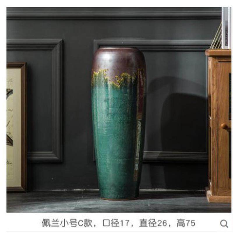 现代简约景德镇家居摆件陶瓷花瓶客厅插花落地陶罐欧式酒店装饰品