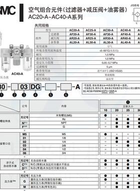 热销现货smc过滤器处理件ac30-02g-a气源三联组合5微米过滤器