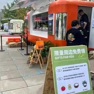 厂家直销网红餐车商业街商用打卡翼鸥拍照门四轮牵引飞翼汽车餐厅