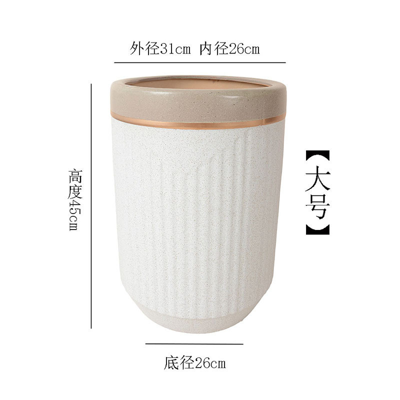 简约散尾葵陶瓷花盆30cm以上大口径室内外圆柱形绿植落地厂家直销
