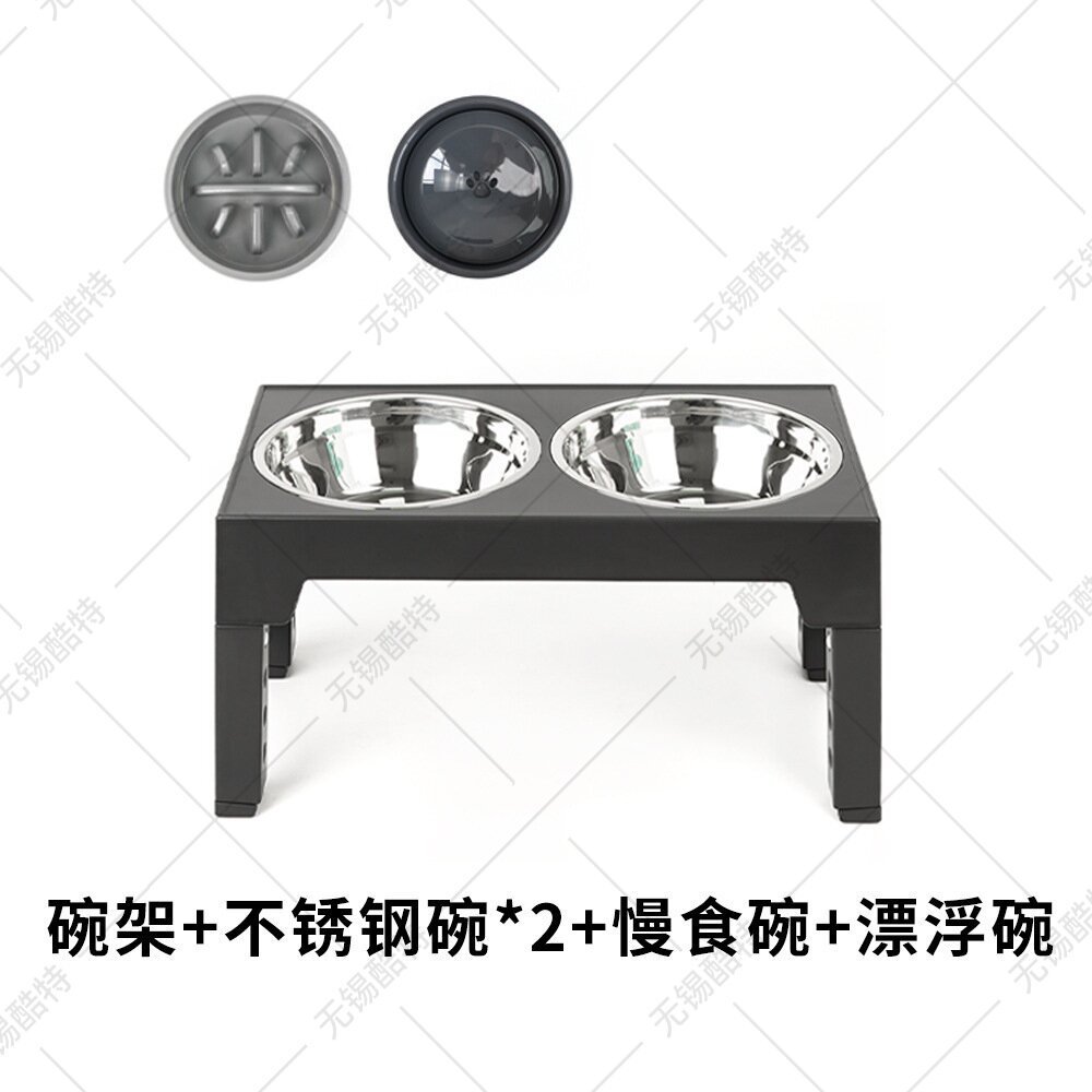 碗宠物不锈钢狗碗防打翻升降狗碗狗盆大型犬狗狗碗食盆宠物慢食碗