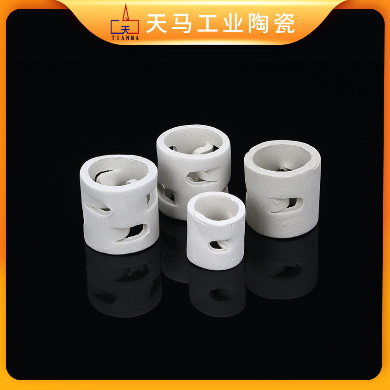 陶瓷鲍尔环脱硫除尘塔填料厂家现货陶瓷鲍尔环填料