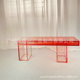 亚克力渐变色供应红色透明玻璃长凳休息凳椅子厂家直销长凳批发