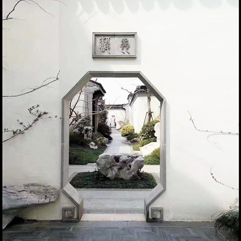 苏州仿古青砖古建青砖雕仿古青砖雕刻砖细门套供应古建月洞门