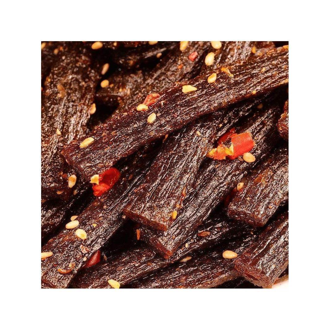 鹏旺超长豆角干辣条网红超长一根筋蒜香独立小包装零食豆角干味