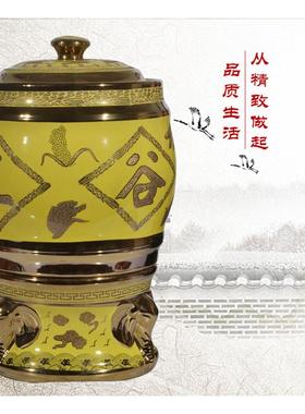 20n陶瓷米缸米桶带盖20斤30斤防密封防潮存粮虫蛀家用10公斤五谷