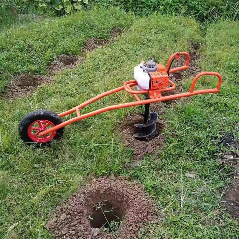 手提式大棚用地钻机 果园施肥打孔钻土机手摇支架植树挖坑机图片