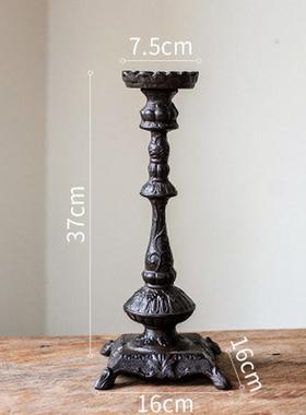 欧式创意三头五头复古铸铁雕花婚庆摆件客厅家居烛台浪漫蜡烛台