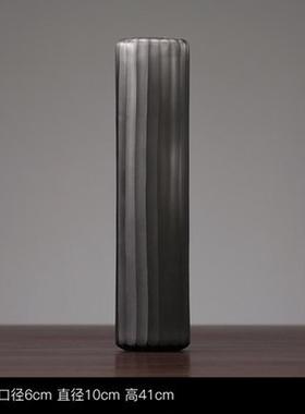 美式北欧手工刻磨玻璃花瓶客厅家居现代样板房间酒柜餐桌装饰品