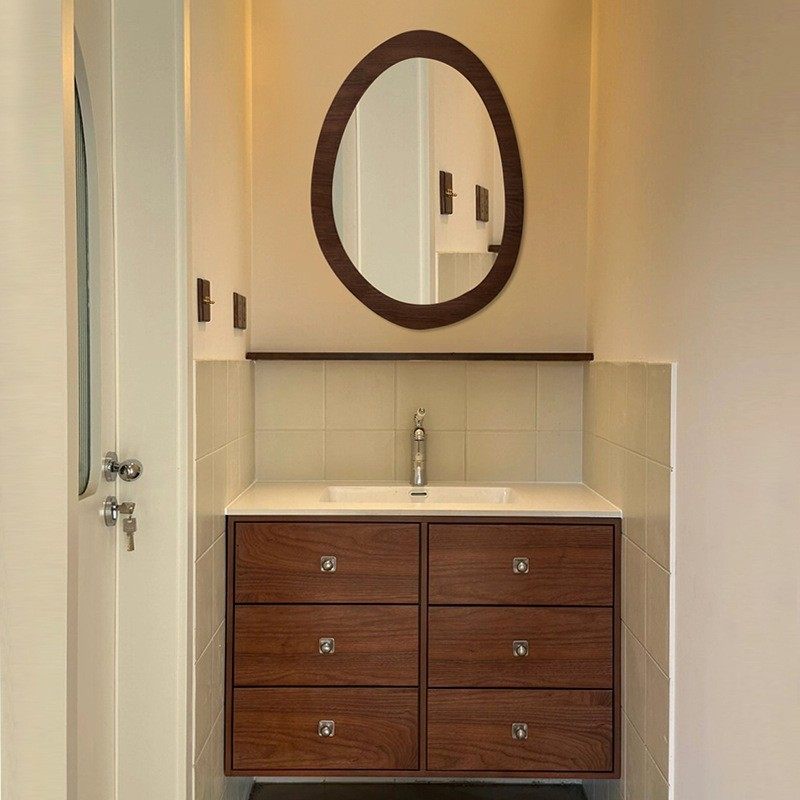 中古风实木烤漆浴室柜组合卫生间盆一体陶瓷洗漱台岩板洗手台盆柜,家装主材,浴室柜组合,淘宝优惠券,粉丝福利购,淘宝优惠卷