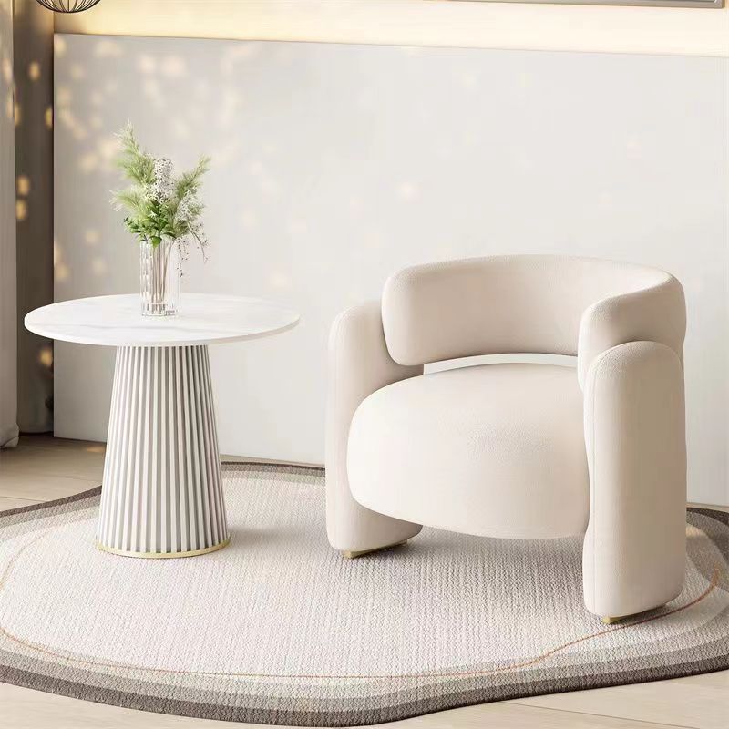 网红风奶油单人沙发小户型会客接待美容院桌椅组合售楼处商务休闲
