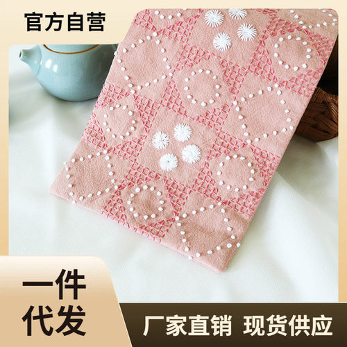 w1tr批发刺子绣茶席材料包热消线布艺小花朵手工迹diy隔热垫