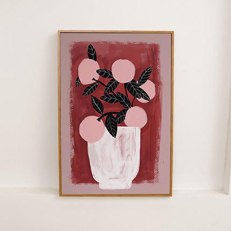 北欧客厅装饰画小众植物花卉卧室挂画文艺餐厅壁画抽象组合式墙画图片