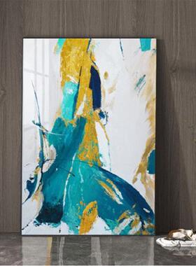 酒店大堂简约现代玄关装饰画走廊竖版橙色过道挂画客厅抽象晶瓷画