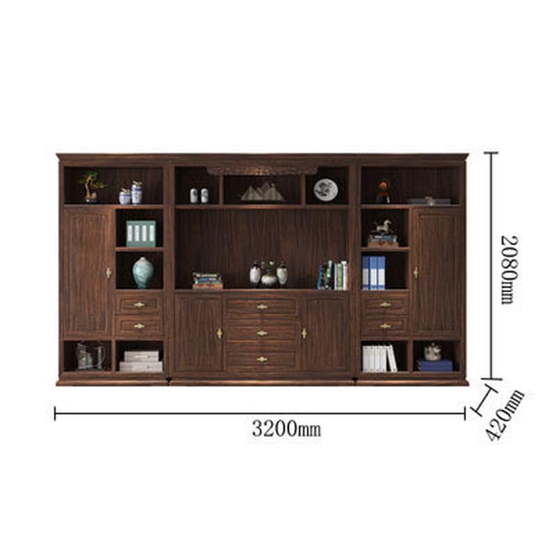新中式经理简约大气实木老板桌椅组合大班桌总裁祥云办公桌椅家具