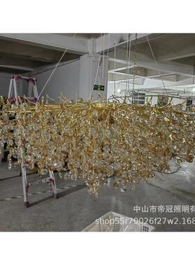 豪华别墅水晶吊灯树枝餐厅简美奢华高档客厅大灯法式大厅水晶灯具