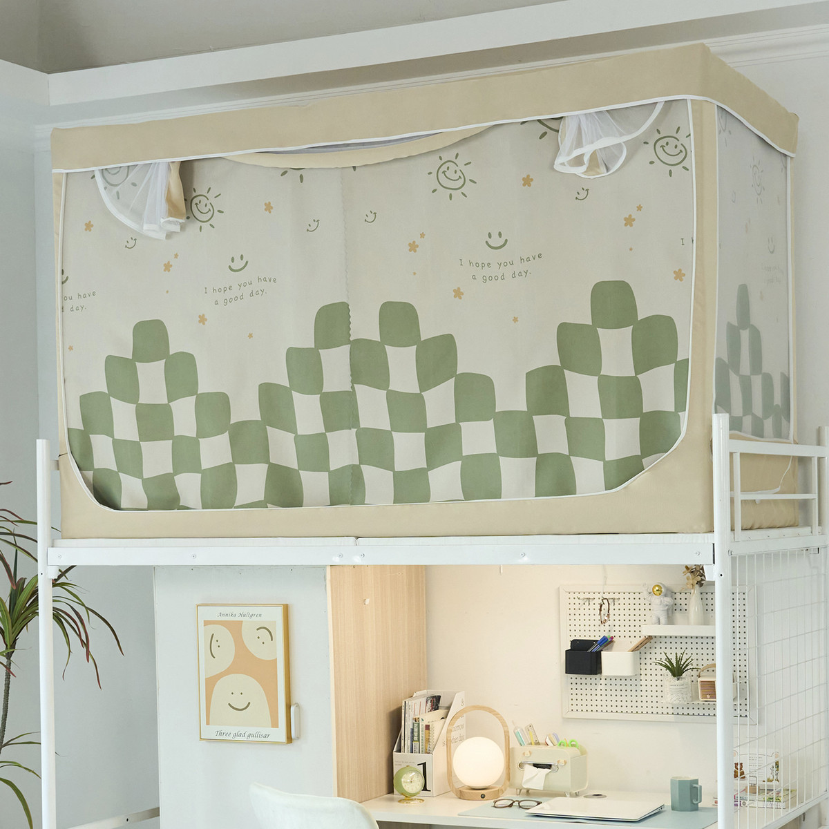 热销学生宿舍强遮光床帘拉链蚊帐一体式寝室防蚊下铺男女生全包围