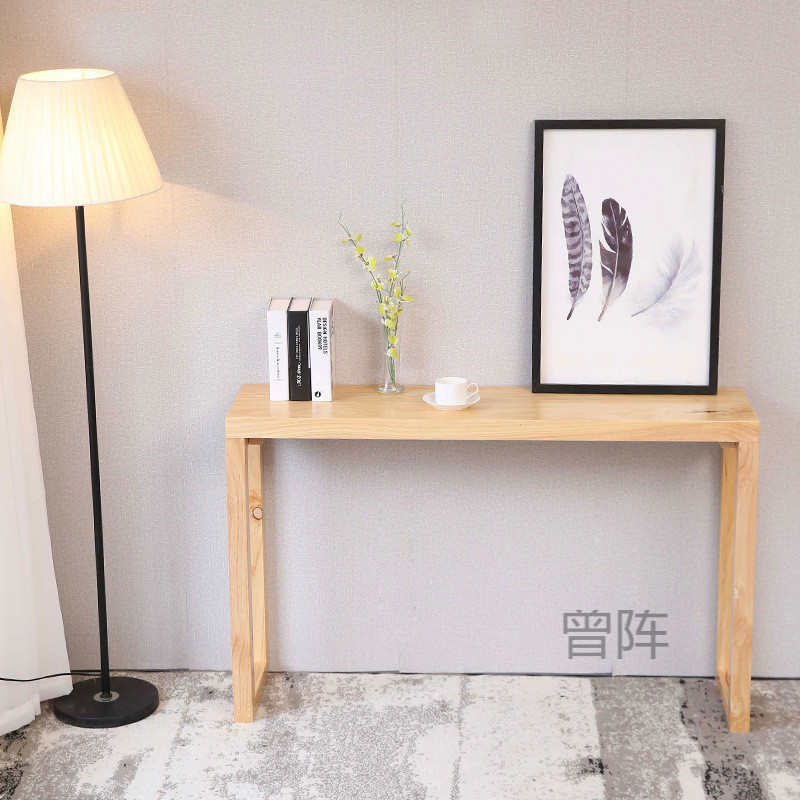热销曾p1新中式玄关桌实木长条过道桌墙边桌窄条案条几供桌玄关台