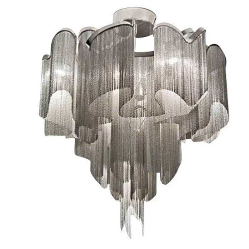 后现代奢华流苏铝链条吸顶灯客厅餐厅酒店会所别墅工程吸顶灯