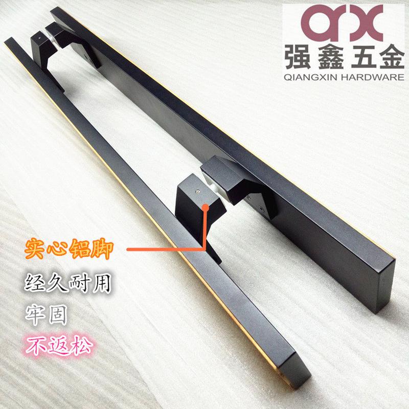 欧式木门仿古新款拉手镶木不锈钢大门拉手黑色玻璃门把手实木直供