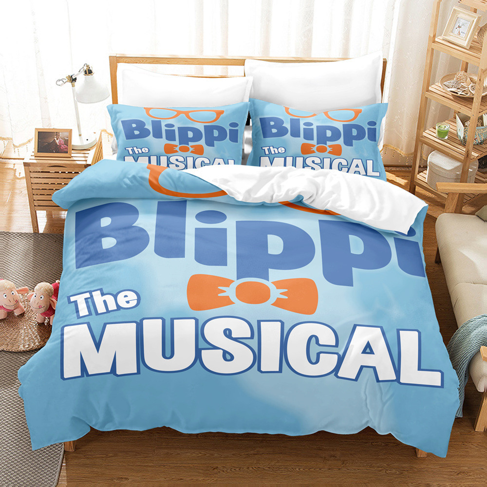 热销工厂被单3d数码印花磨毛床上用品四件套三件套blippi床单供货