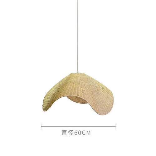 日式禅意民宿餐饮藤编吊灯创意复古酒店异形茶室楼梯间灯手工灯具