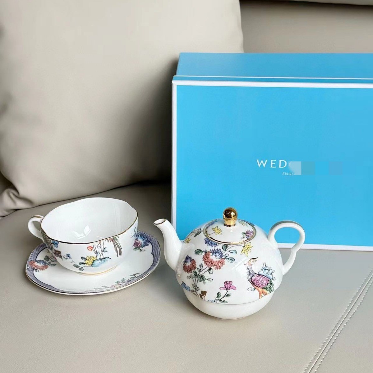 热销wed幸运彩雀欧式骨瓷子母壶杯碟英式茶具单杯碟一人下午茶具