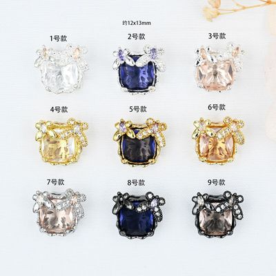 18k包金镶嵌彩色锆石隔珠蝴蝶方钻穿孔珠diy水晶珍珠手串项链配件