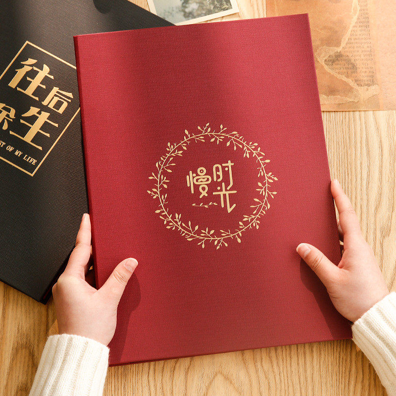 61k3a4情侣家庭纪念册diy手工自粘贴式覆膜相册本大容量照片收纳