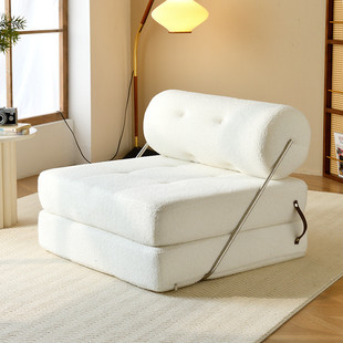 北欧简约塔吉豆腐块沙发单人休闲沙发床折叠两用可睡模块可躺组合