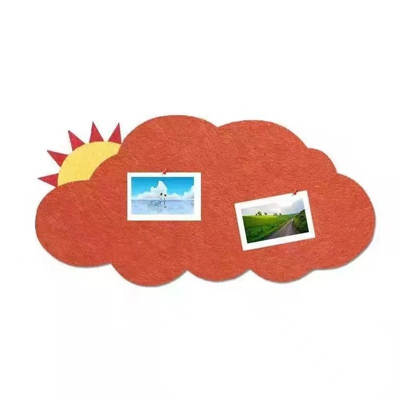 创意云朵毛毡墙贴太阳云朵毛毡板留言板幼儿园照片墙背景墙展示板