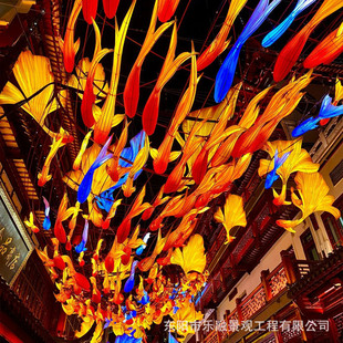 2025元宵新款金鱼鲤鱼花灯网红鱼现货吊灯街道夜市灯笼商业街装饰