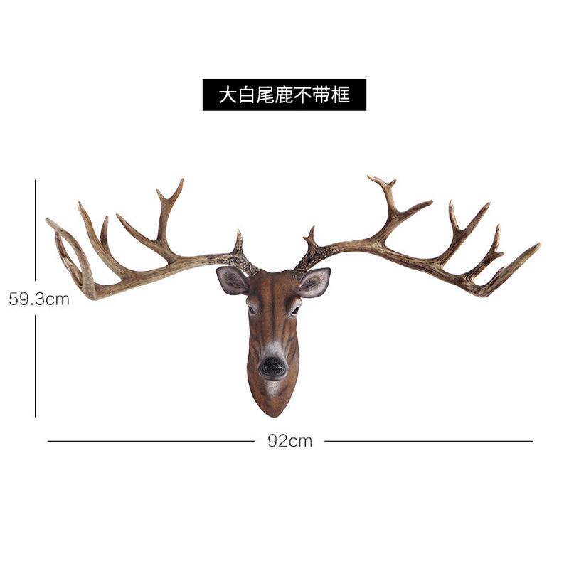 北欧树脂工艺品鹿头挂饰玄关复古创意家居装饰客厅装饰品摆件