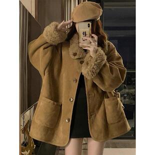 双面穿羊羔毛加厚外套女秋冬季2025新款宽松皮毛一体毛毛保暖棉服