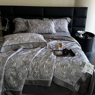 轻奢80兰精凉夏凉被被子四件套赛尔可机洗水洗空调被天丝感冰丝