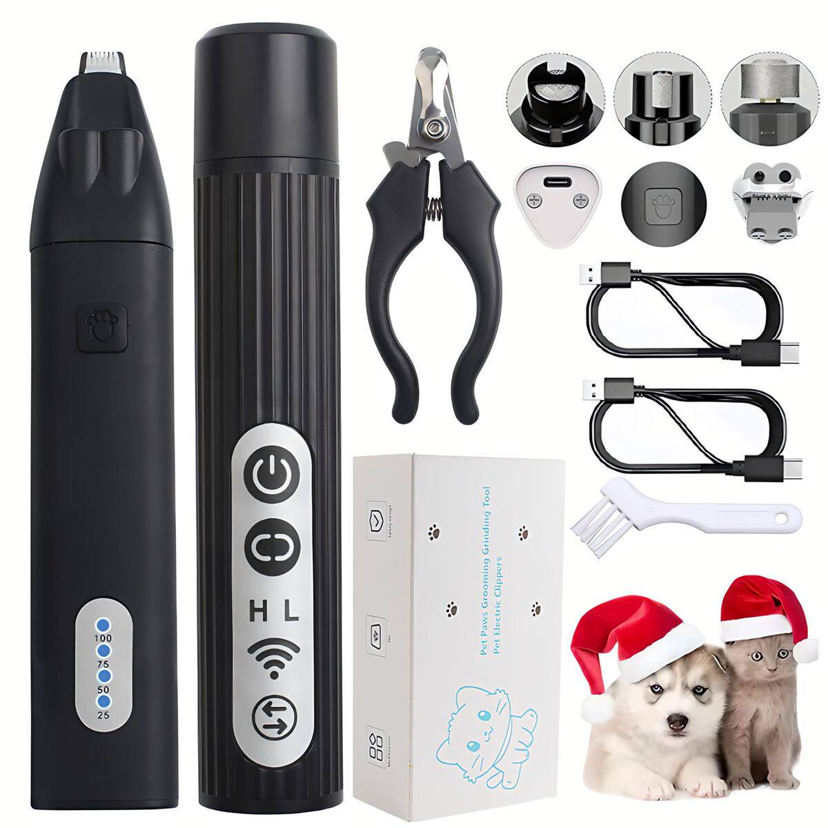 热销宠物磨甲led剃毛器套装器剃毛磨甲器可调电动指甲打磨器