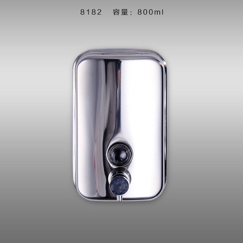 q683 洗手液瓶不锈钢皂液盒不锈钢皂液器手动给皂器 挂壁洗手液器