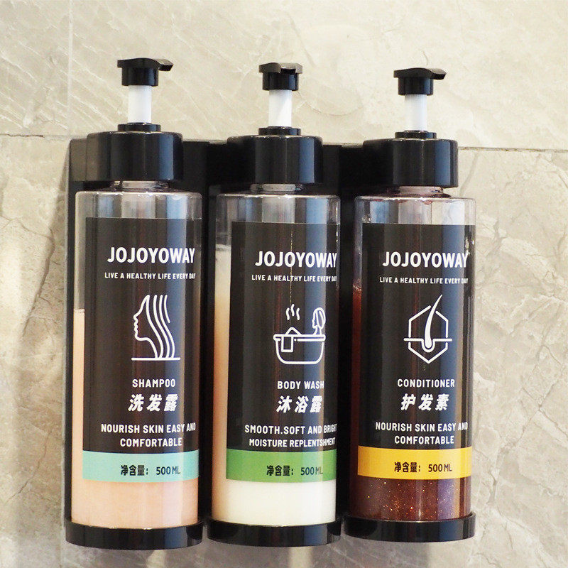 酒店洗发水沐浴露分装瓶免打孔洗手液机按压瓶壁挂架大容量皂液器