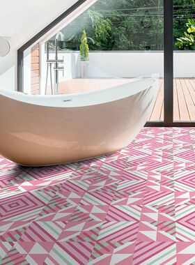 funlife瓷砖贴拼接粉加厚几何家装厨卫翻新耐脏自粘贴kts076