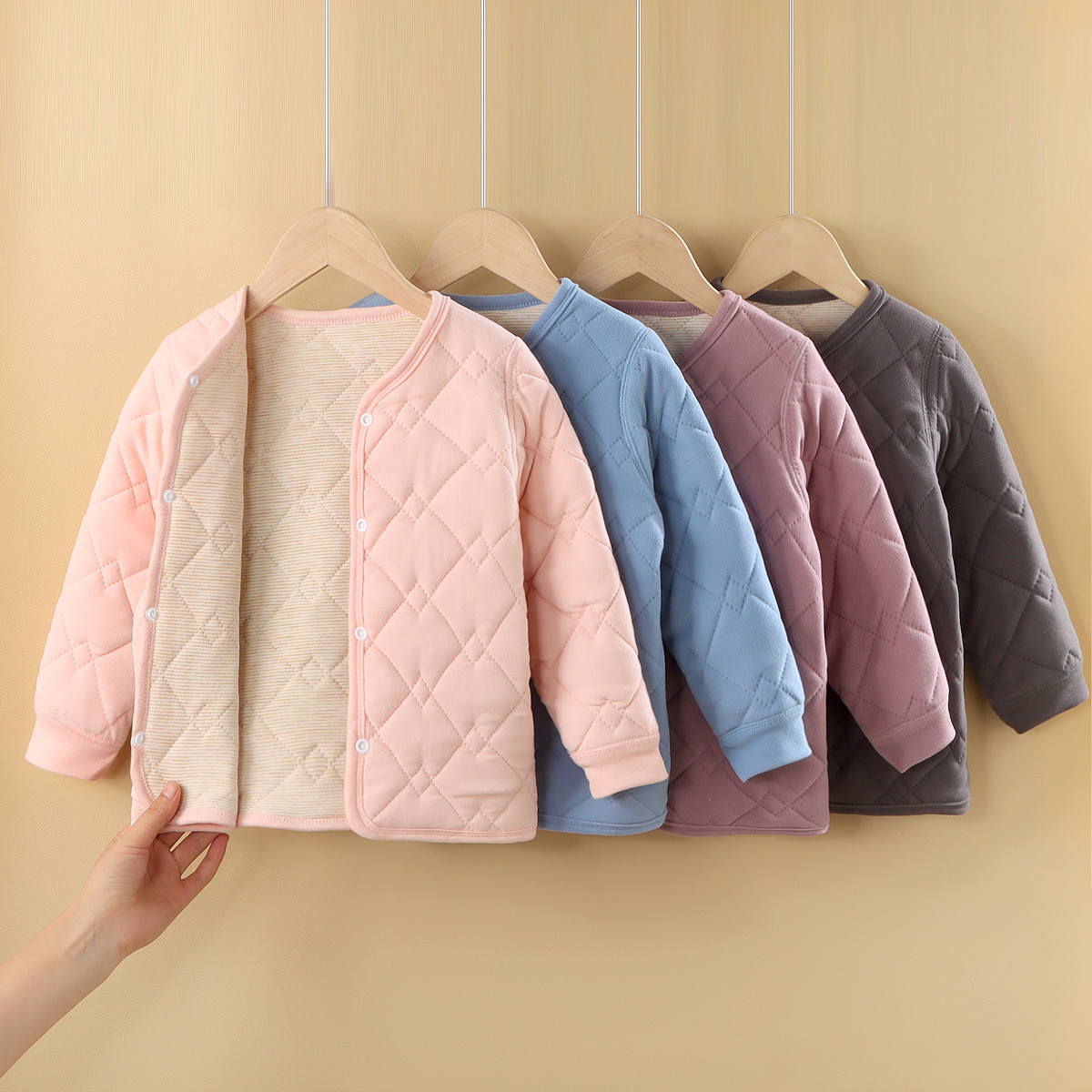 儿童校服神器加绒加厚男女童三层棉袄棉裤冬季内胆中大童保暖棉衣